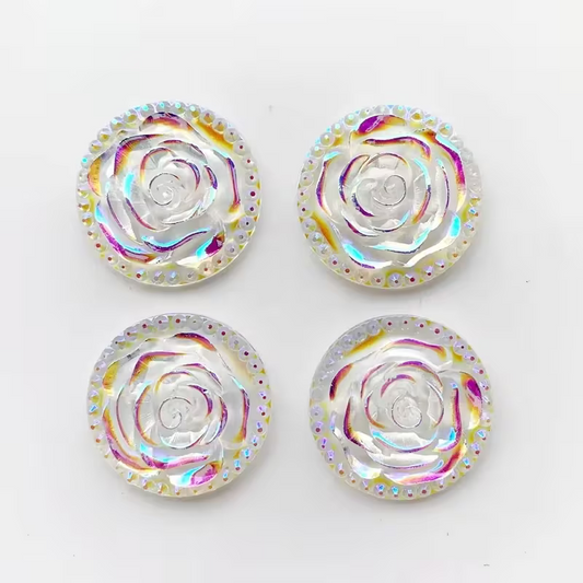 25mm Roses White AB