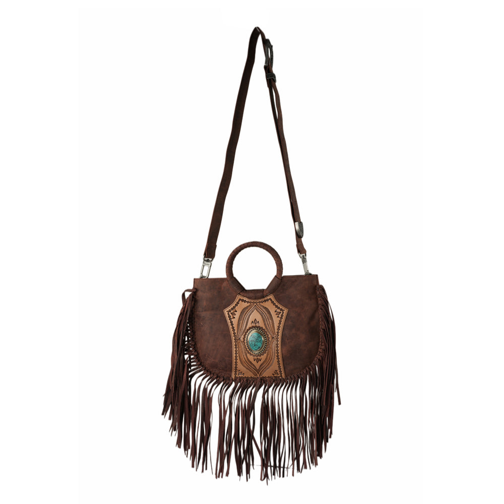 Sedona Tassle Bag - Oiled Ruby Leather