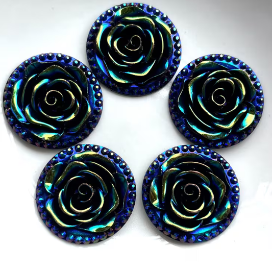25mm Roses Black