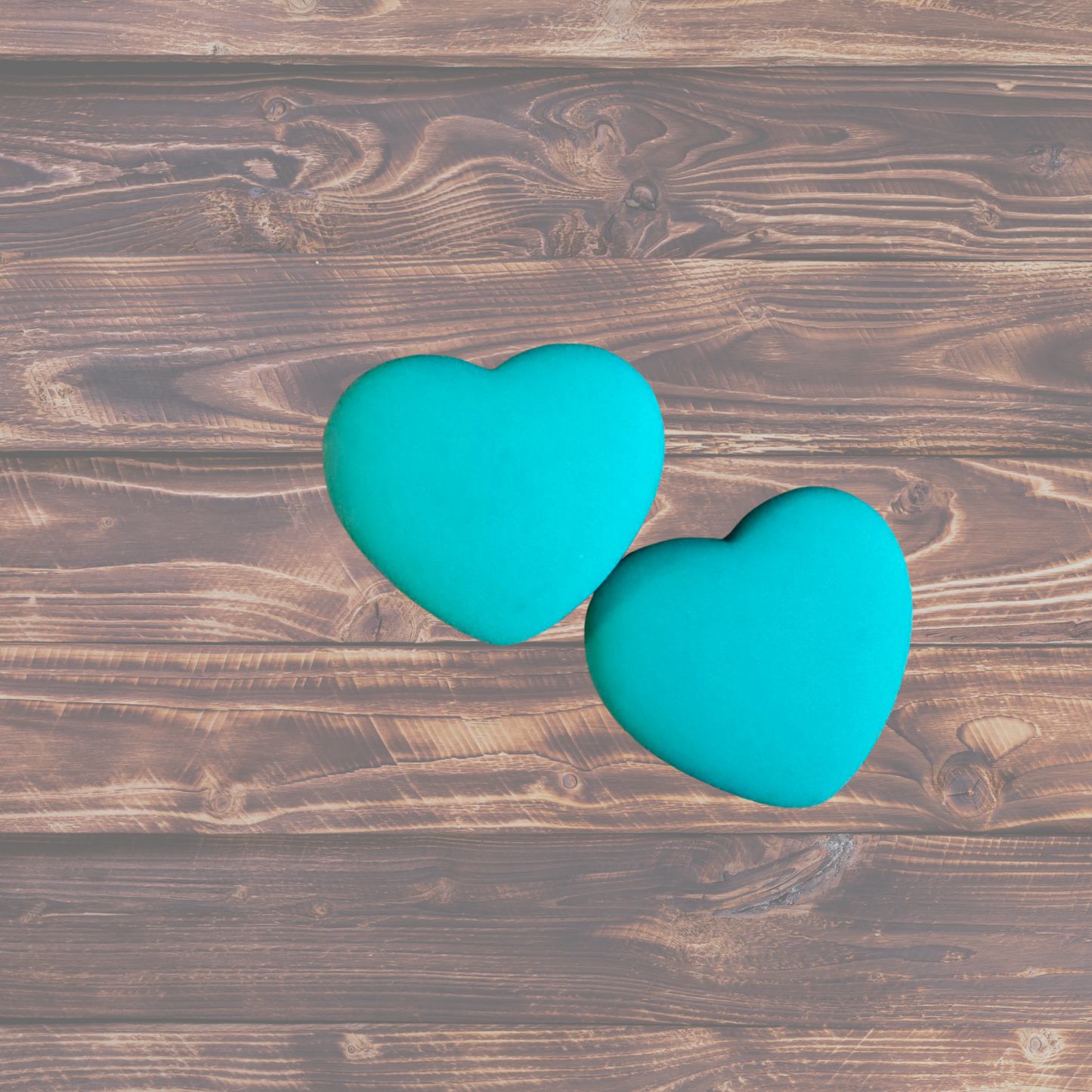 Teal Hearts 23x27cm